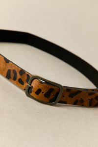 Cinturón de piel estampado leopardo