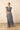 Falda midi volantes vichy azul marino