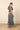Falda midi volantes vichy azul marino