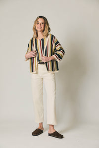 Jeans rectos bolsillos oblicuos crudo