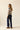 Jeans tiro medio costuras azul
