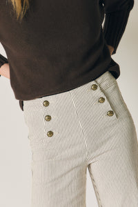 Jeans botones marinero rayas marrón