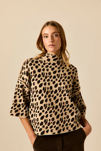 Jersey oversize animal print