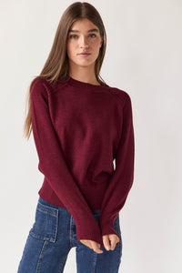 Jersey basico brillos burdeos