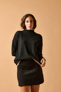 Falda punto evasé negro