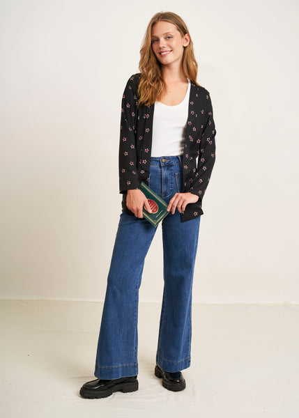 Cargar imagen en el visor de la galería, Blazer estampado estrellas negro
