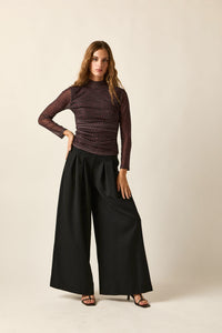 Pantalón ancho pinzas negro