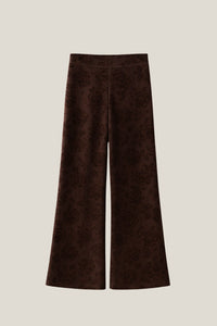 Pantalón terciopelo flores marrón