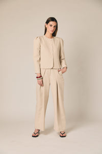 Pantalón de traje en color beige