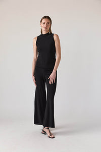Pantalón recto lurex negro