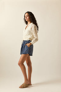 Short rayas azul marino
