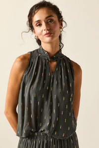 Top bambula lurex gris antracita