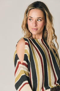 Top cut out de rayas verde