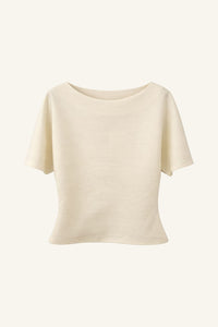 Top manga corta neopreno crema