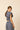 Top volantes vichy azul marino