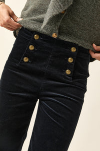 Pantalón pana botones marinero azul marino