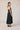 Vestido halter de rayas midi negro