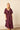Vestido midi manga volante burdeos