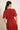 Vestido cuello pico volantes teja