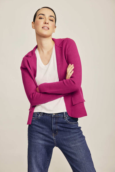 Cargar imagen en el visor de la galería, Blazer punto fucsia
