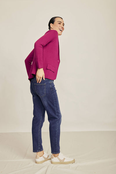 Cargar imagen en el visor de la galería, Blazer punto fucsia
