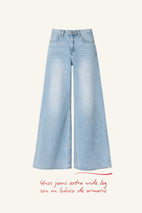 Jeans extra wide leg azul