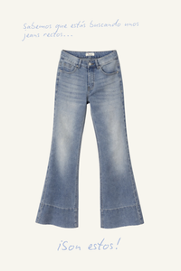 Jeans rectos vuelta azul