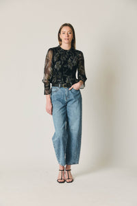 Jeans balloon lavado azul