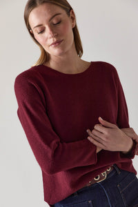 Jersey cuello redondo vino