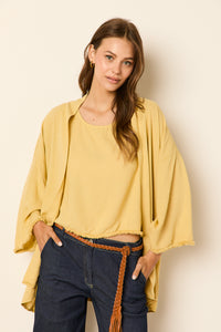 Kimono lino flecos amarillo