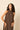 Vestido lino midi cuello halter marrón