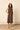 Vestido lino midi cuello halter marrón