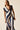 Vestido midi cruzado rayas azul y marrón