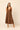 Vestido midi cuello pico volantes marrón
